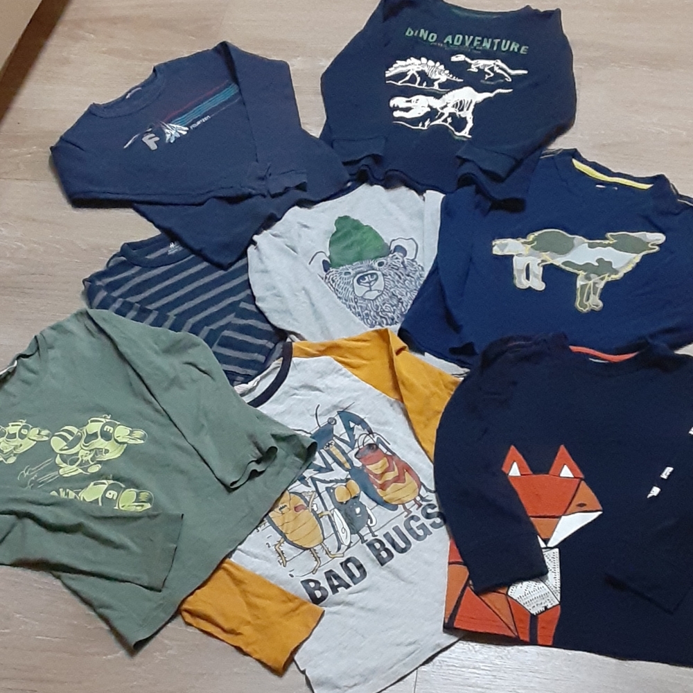 Bundle of 8 boys long sleeve shirts